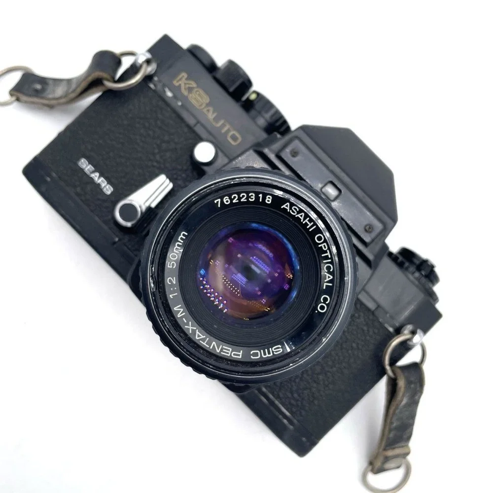 VTG SearsKS Auto 35mm SLR Camera Asahi Pentax 50mm f/2 Lens+Nikkor 50mm f/1.4‎